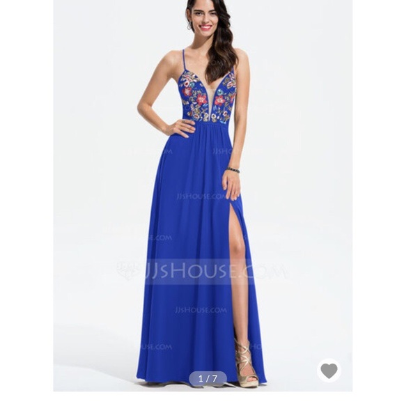 Chiffon Prom Dress with Lace Sequins - Picture 1 of 1